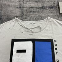 T-shirt Homme Personnalisé Décontracté à Manches Courtes avec Logo Imprimé Numérique, Coupe Boxy, Style Streetwear de Luxe, Effet Vieilli et Délavé