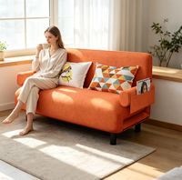 Sofá Cama de Tela para Hotel/Apartamento, Respaldo Ajustable, Cojín de Asiento Grueso, Funda Extraíble y Lavable, OEM ODM VLranlife