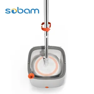 Sobam Odm Oem Clean And Dirty Separation Bucket Mop 360 Spin Microfiber Triangle Floor Cleaning Flat Mop Set
