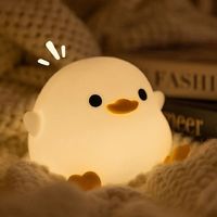 Dou Dou Duck Cadeau pour enfants veilleuse douce soin des yeux chronométrage automatique USB charge clap lampe en silicone