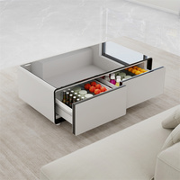 Table Basse Intelligente Multifonction Réfrigérateur Table Basse Moderne avec Haut-Parleur Intégré Chargeur USB Sans Fil