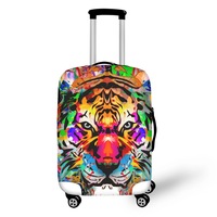 Housse de valise personnalisée avec impression d'animaux en 3D, prix fabricant, fibre de polyester, protection de valise