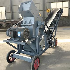 Lage Prijs Mini Dieselmotor Hamermolen Crusher Met Transportband 3-5 T/h Capaciteit Hamerbreker Machine