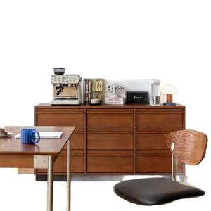 Commode rétro à neuf tiroirs en buis massif, armoire murale pour salon, rangement pour chambre à coucher, entrée, style nordique, petit appartement - Product Image 5