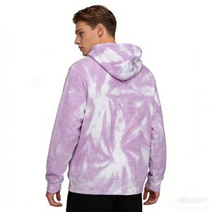 Sweat à capuche pour homme à bas prix avec logo imprimé, technique de teinture tie-dye et mélange de tissus, 100% coton, molleton et tissu éponge français, vêtements pour homme - Product Image 3