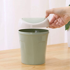 Cubo de basura para encimera, cesta de papel de desecho, cubo de basura de plástico, cubo de basura pequeño, <span class=keywords><strong>Mini</strong></span> cubo de basura de escritorio con tapa abatible - Product Image 4