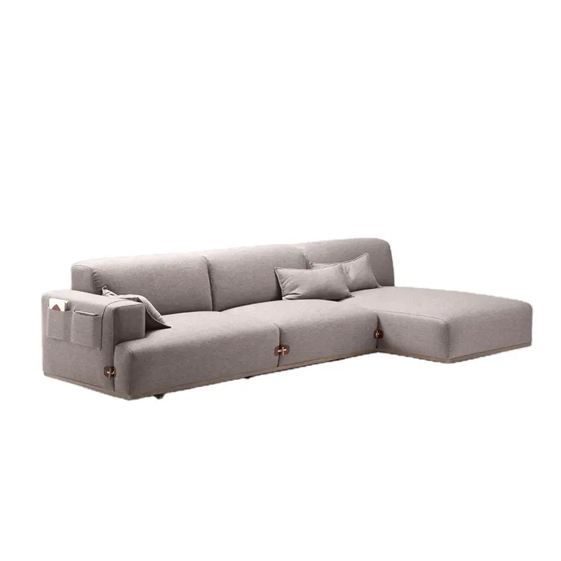 TPZ007 toptan modern tasarım Nordic kumaş recliner köşe kanepe ev mobilya ahşap kesit kanepe oturma odası kanepeleri