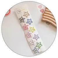 10 Pcs Koreaanse Kids Accessoires Emaille 5 Cm Baby Kids Snap Haar Clips Metalen Haar Clip Set