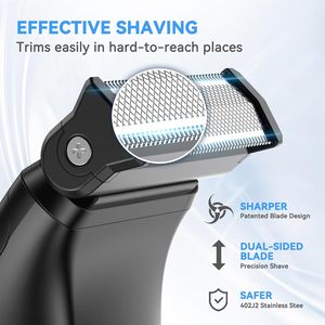 Body Hair Trimmer Men Electric <b>Shaver</b> IPX6 Waterproof Wet/Dry Groomer Kit with Ceramic Blades for Chest Underarms Pubic & Legs - Product Image 2