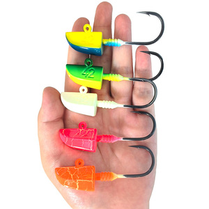 Amo da pesca assistito per jigging verticale in mare aperto, in acciaio al carbonio ad alta resistenza, con flash UV, doppio stinger, per acqua salata, per jigging, in blocco - Product Image 2