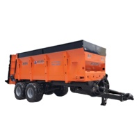 Épandeur de fumier et d'engrais pour grandes exploitations agricoles avec pompe, vis sans fin verticale, boîte de vitesses, 200-300 CV, largeur d'épandage 10-17 m