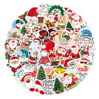 100qty Père Noël Cartoon Sticker Noël Vacances Décoration Étanche Bagages Autocollant De Noël Autocollants Étanches