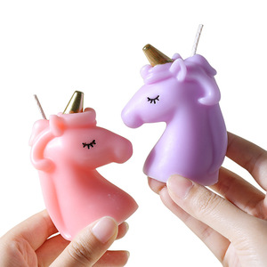 เทียนรูปยูนิคอร์นมาการอง หลายสี กลิ่นหอมการ์ตูน สำหรับตกแต่งเค้กวันเกิดและสร้างบรรยากาศ - Product Image 5