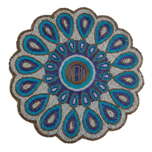 Manteles individuales con cuentas para decoración de fiestas y festivales, mantel redondo de algodón hecho a mano, exportador de fábrica, proveedor mayorista a granel, stock listo - Product Image 1