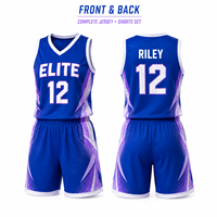 Ensemble d'uniformes de basketball unisexes personnalisés ELITE – Maillot et short sublimés sur mesure – Tenues d'équipe OEM pour clubs, écoles et équipes – 100 % personnalisable