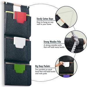 3 tasche in feltro appeso porta a muro Organizer per il giornale rivista porta File - Product Image 3