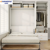 Offre Spéciale : Mécanisme de Lit Mural Pliant Moderne en Bois Robuste, Gain de Place, Rangement Intégré, Ignifuge, Étanche, Garantie 5 Ans, Compact