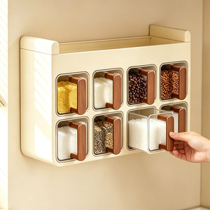 Wall Mounted Condiment Rack Creamy White Multi Layer Storage For Oil Salt Soy Sauce Vinegar Kitchen Organizer - Product Image 3