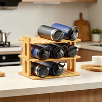 Organisateur de bouteilles d'eau avec étiquettes, support de rangement pour bouteilles d'eau pour cuisine et garde-manger, étagère porte-bouteilles de vin