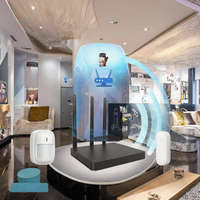 Kit de système d'alarme intelligent pour maison connectée AG-security DP-W05 Tuya, détecteur de mouvement en alliage d'aluminium, répéteur WiFi, portée de détection 50-100m, application