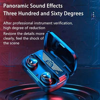 Écouteurs TWS M20 à faible latence avec contrôle tactile, écran numérique et mini autonomie prolongée pour le gaming