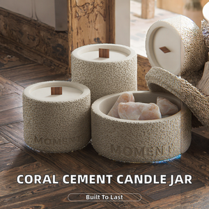 Venta al por Mayor de Frascos de Cemento Vacíos para Velas Aromáticas con Tapa, Opción de Logotipo Personalizado - Product Image 2