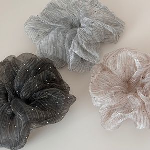 Anneau et accessoires pour cheveux en fil bulle et strass pour femmes élégantes, bandeau rayé en maille de 17 cm pour usage quotidien - Product Image 2