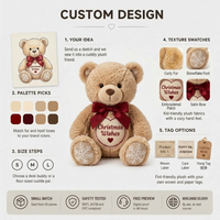 Ours en peluche de Noël personnalisé, fabricant OEM, poupée en peluche de Noël sur mesure, porte-clés, coussin, cadeau de fêtes, mascotte de marque en peluche