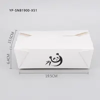 Kraft di carta rettangolare panda modello 1900ml bianco di cartone scatola di fast food con l'alta qualità