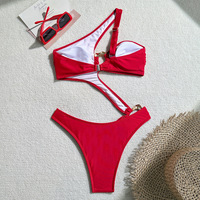 Maillot de bain une pièce sexy 2026 pour femme, style halter, découpes et patchwork, idéal pour les vacances à la plage
