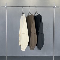 Haute qualité unisexe lâche deux pièces cou t-shirt en gros Euro américain haute rue Style rétro manches longues personnalisé hommes