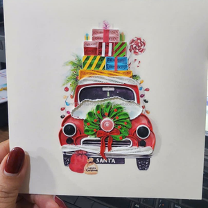 Artisanat de haute qualité carte de quilling de Noël bon prix carte de voeux fabriquée au Viet Nam manufacture artisanat en papier - Product Image 2