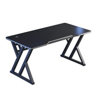 Ensemble bureau et chaise rectangulaires en acier pour la maison, jeux électroniques, design minimaliste, étude, écriture, assemblage requis, modèle S2