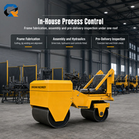 Rouleau compacteur vibrant monocylindre 850, autopropulsé, à entraînement et direction par chaîne, pompe hydraulique Huade haute efficacité