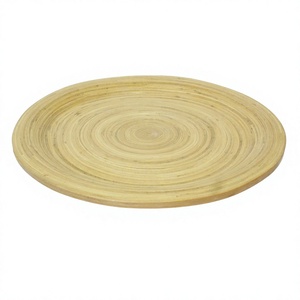 Handmade Eco-Friendly Natural Polished Bamboo Plate Custom Design Modern Decorative Coil Craft Durable Tableware Dinnerware Gift - Product Image 1