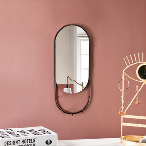 Specchio decorativo da <span class=keywords><strong>parete</strong></span> <span class=keywords><strong>con</strong></span> ganci per portagioie rifornimento della fabbrica supporto per pittura a olio rotonda in ferro trasparente in metallo - Product Image 2