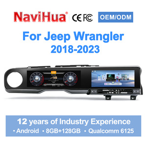NaviHua Pantalla Dual de Nuevo Diseño para Jeep Wrangler JL 2018-2023, Radio Android para Auto con Pantalla LCD, Velocímetro, Monitor de Unidad Principal - Product Image 1