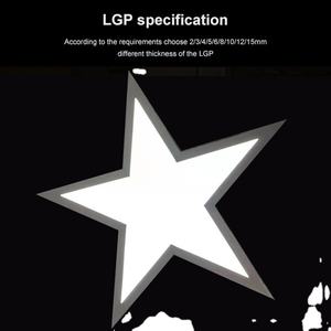 Plaque de guidage de lumière <span class=keywords><strong>LED</strong></span> en acrylique PMMA PS LGP transparente de taille personnalisable, panneau lumineux moderne certifié CE pour ROHS - Product Image 2