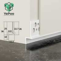 Plinthe en alliage d'aluminium 6063-T5 Yepoo de haute qualité, moderne, en forme de L, pour usage hôtelier, finition mate/anodisée, protection IP20, facile à installer