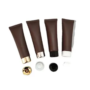 Ready to ship 30ml PE matte brown soft tube hand cream soft tube with matte lid for ointment