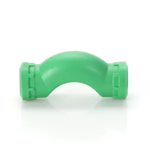 Accesorios de tubería de agua ppr, accesorios de fontanería de plástico con curva brillante, HB-P-034, ppr