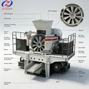 Máquina de lavado y fabricación de arena Zhongqi, trituradora VSI combinada + motorreductor de rueda con rodamientos, 30-300 TPH de producción de arena limpia, elimina S - Product Image 3