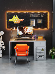 <span class=keywords><strong>Scrivania</strong></span> da Ufficio Stile Industriale con Cassetti <span class=keywords><strong>e</strong></span> Spazio di Archiviazione in PVC per Ufficio, Studio <span class=keywords><strong>e</strong></span> Gaming - Product Image 2