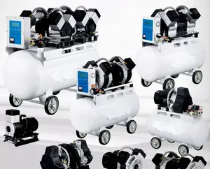 Olievrije Stille 2-6 Cilinders Auto Luchtcompressor Luchtpomp Draagbare Zuigercompressor