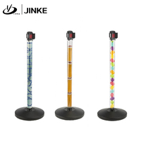 Poteaux de contrôle de foule en plastique transparent avec LED, barrière de file d'attente rétractable avec ceinture
