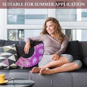 Venta al por Mayor de Abanicos Plegables de Bambú de 13 Pulgadas con Flores Talladas, Regalo Empresarial, Personalizables con Logotipo para Bodas - Product Image 2