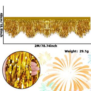 Guirlande de bannière de carnaval, rideau de pluie, rideau à franges ondulées violet, or, vert, drapeau à tirer, décoration de fête du festival de <span class=keywords><strong>la</strong></span> Nouvelle-Orléans - Product Image 3