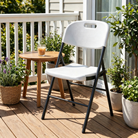 Chaise pliante en plastique robuste pour extérieur, jardin, patio, empilable, portable, gain de place, chaise de mariage