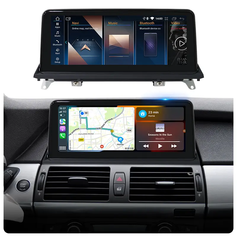 KLYDE 10.25/12.3" Android 13 Car Radio for BMW X5 X6 E70 E71 F15 F16 2008-2018 GPS Navigation CarPlay Screen