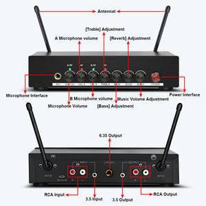 Microphone sans fil portable professionnel UHF OEM DX8, microphone dynamique sans fil pour karaoké - Product Image 2